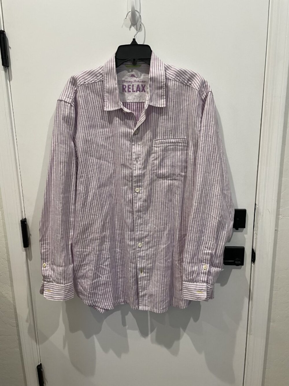 Tommy Bahama Men's 100% Linen striped button front shirt - Size XL - Retail $130